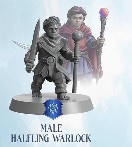 Warlock halfling male mini - warlock,